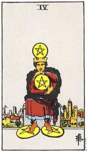 Rider Waite 4 of pentacles